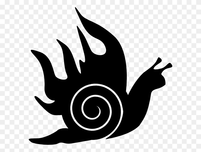 600x574 Snail On Fire Clip Art - Fire Clipart Black And White