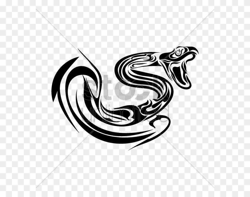 600x600 Snake Tattoo Design Vector Image - Eel Clipart Black And White