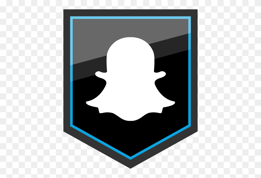 512x512 Snapchat Free Blue Outline Shield Social Media Icon - Shield Outline PNG