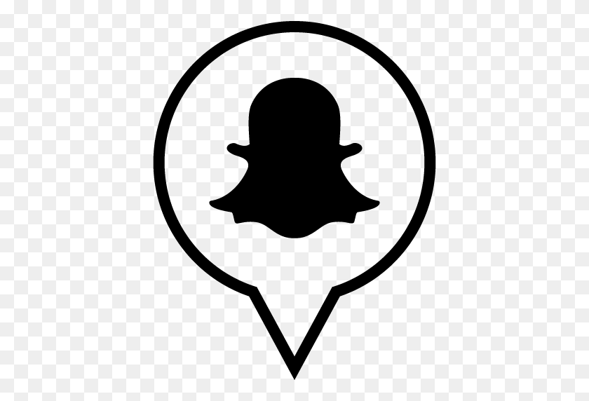 512x512 Snapchat Free Outline Social Media Pn Designed - Значок Snapchat В Png