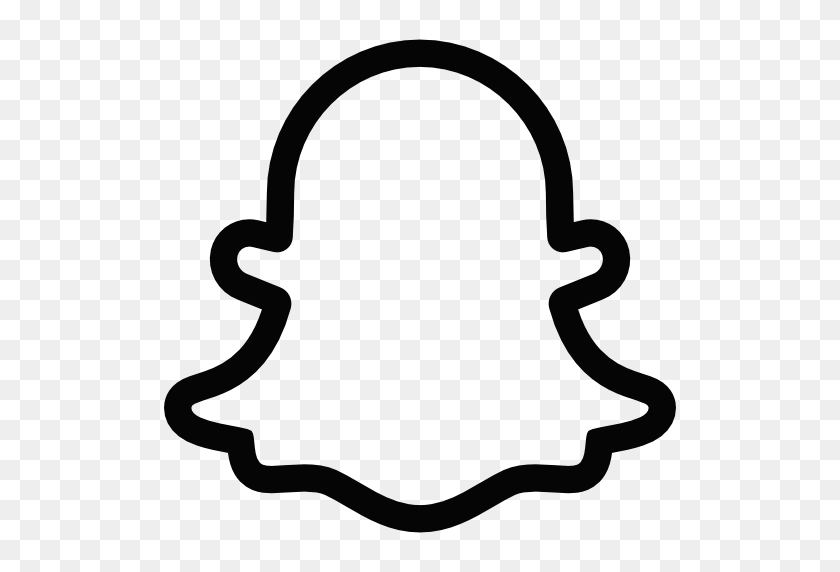512x512 Snapchat Ghost Logo Black And White Transparent Png - Snapchat Clipart