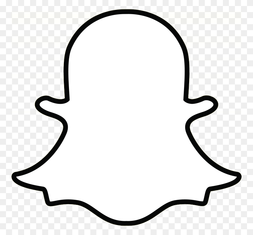 764x719 Snapchat Ghost Outline Transparent Png - Snap Chat PNG