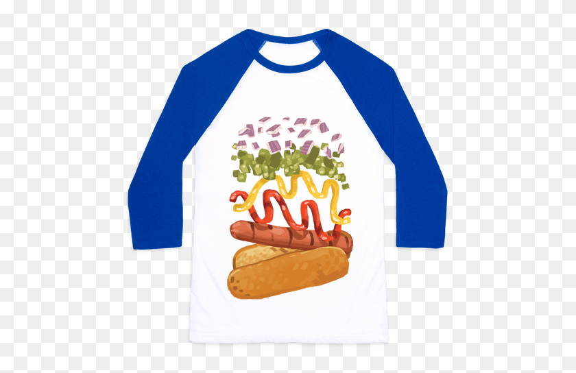 484x484 Snapchat Hot Dog Camisetas De Béisbol Lookhuman - Snapchat Hot Dog Png