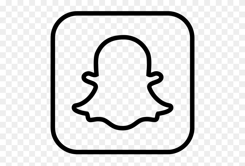 512x512 Snapchat, Snapchat Button, Snapchat Logo Icon With Png And Vector - Ghost Clipart Blanco Y Negro