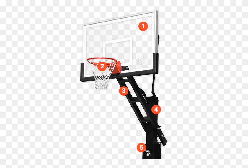 304x509 Snapsports Duraslam Glass Basketball Hoop Kit - Basketball Goal PNG