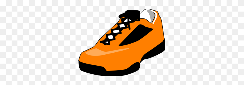 299x234 Zapatilla De Deporte Naranja Clipart De Zapatos - Zapatos Para Caminar Clipart