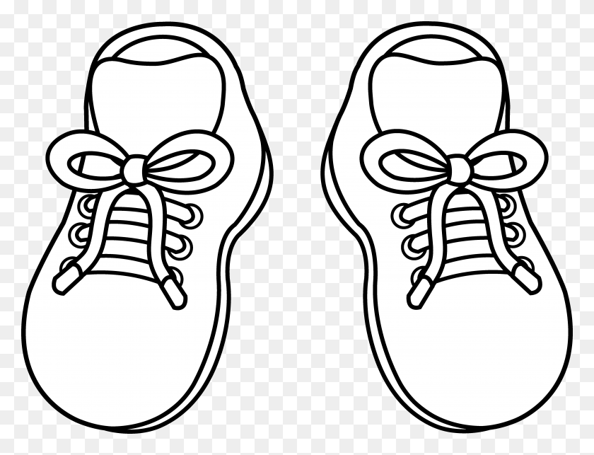5540x4147 Zapatillas De Deporte Lineart Clipart Shoes - Soccer Clipart Black And White