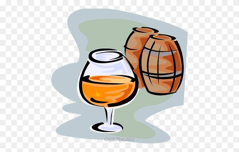 480x473 Snifter Of Cognac Royalty Free Vector Clip Art Illustration - Whiskey Barrel Clipart