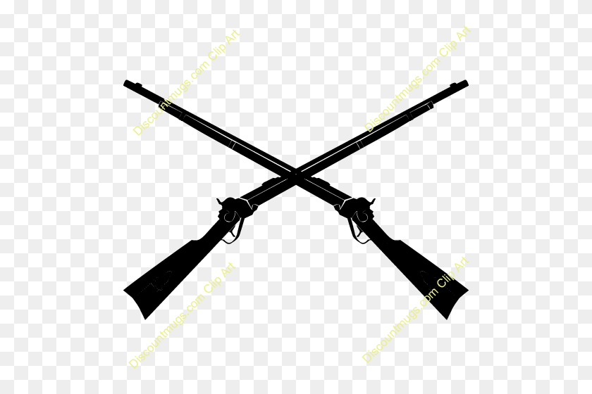 500x500 Sniper Crossed Rifles Clip Art - Sniper Clipart