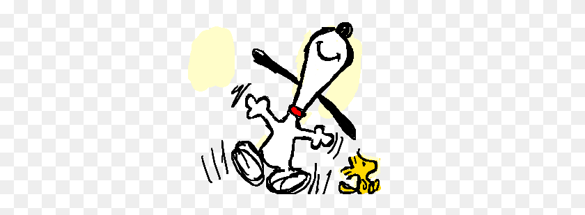 300x250 Snoopy Y Woodstock Bailando Snoopy Y Woodstock Just Want - Snoopy Dancing Clipart