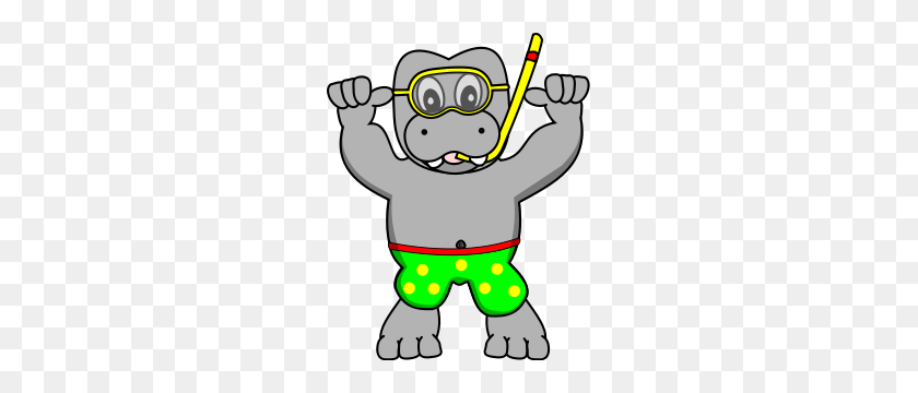 241x300 Snorkeling Hippo Png Clip Arts For Web - Hippo Clipart