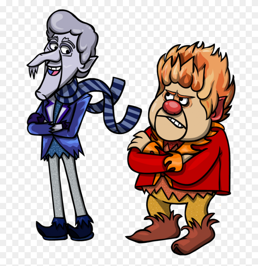 879x908 Snow Miser And Heat Miser - Hot And Cold Clipart