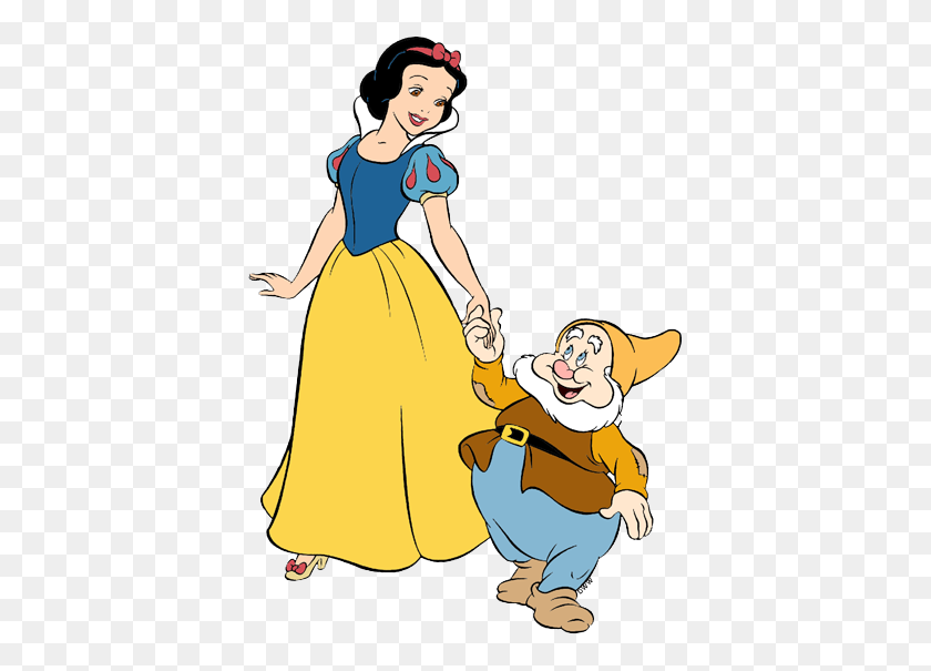 397x545 Snow White With Dwarfs Clip Art Disney Clip Art Galore - Person Walking Clipart