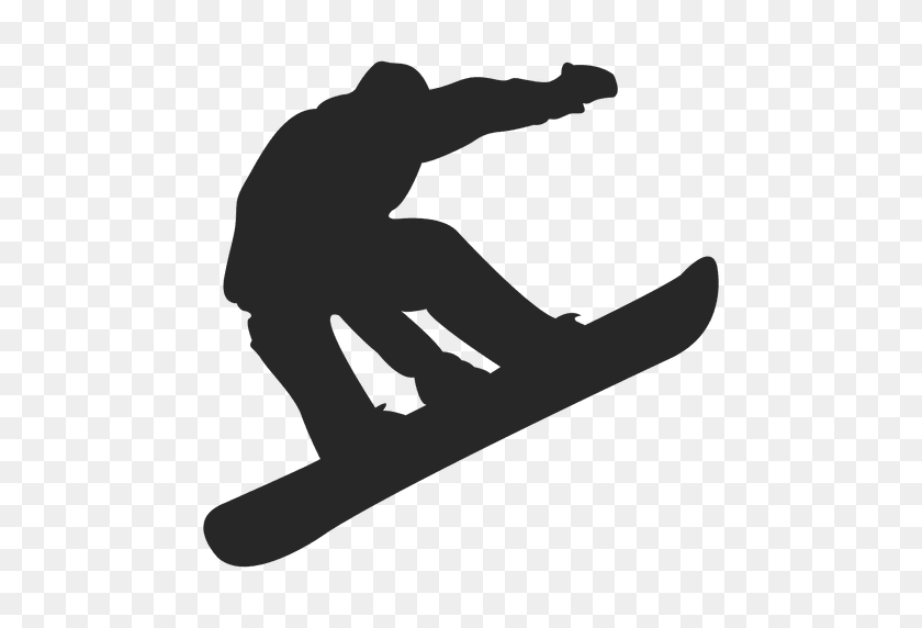512x512 Snowboard Jumping Silhouette - Snowboard PNG