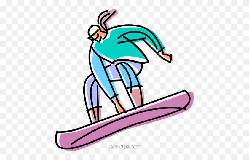 468x480 Snowboarder Performing A Trick Royalty Free Vector Clip Art - Trick Clipart
