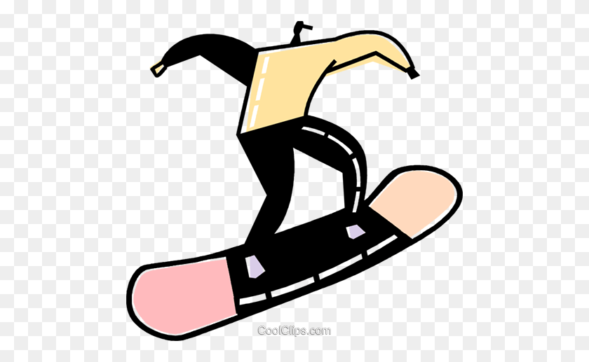 480x457 Snowboarding Royalty Free Vector Clip Art Illustration - Physical Clipart