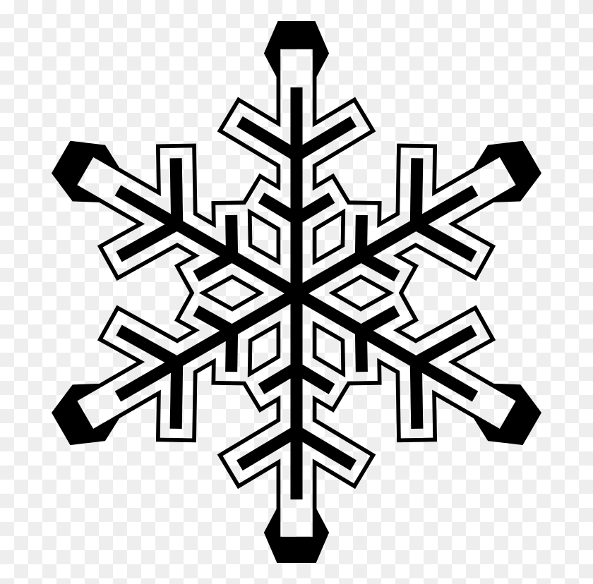 694x768 Snowflake - White Snowflake PNG