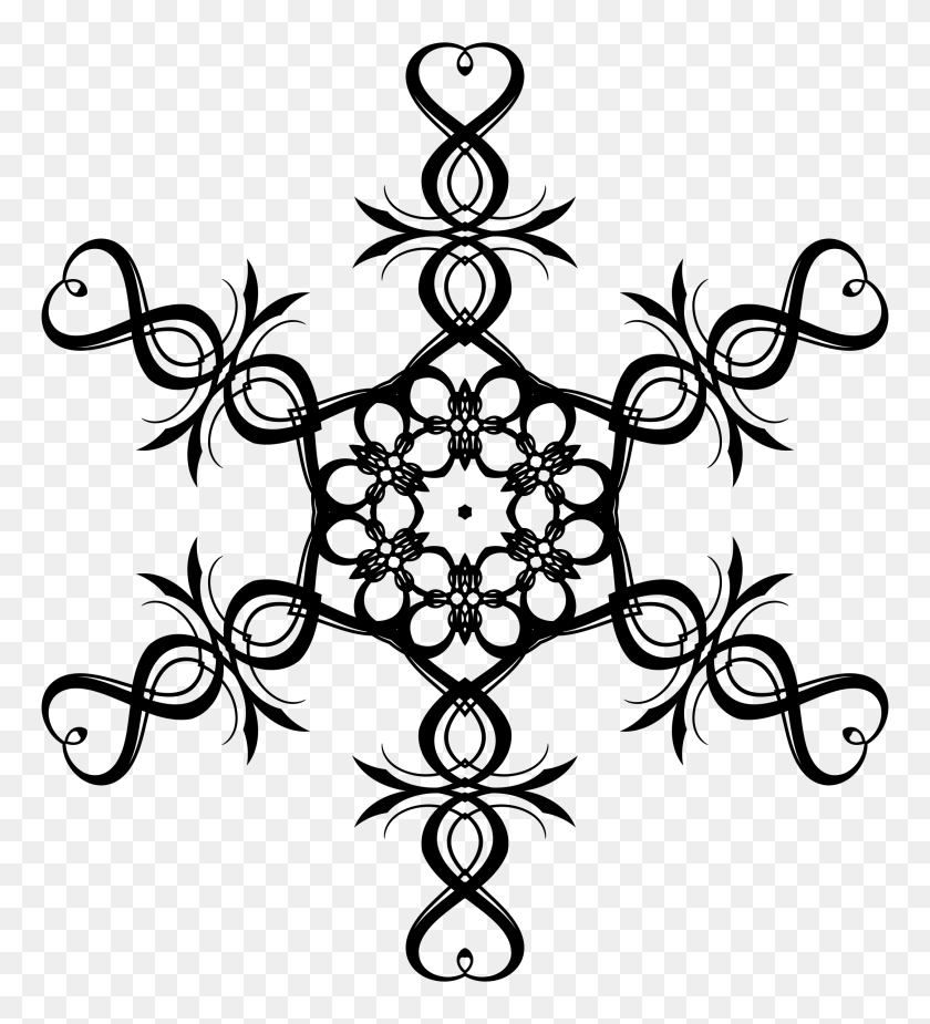 2162x2400 Snowflake Black And White Clip Art Images - Transparent Snowflake Clipart