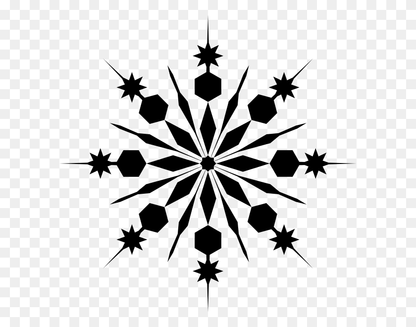 600x600 Snowflake Clip Art Drawing - Snowflake Black And White Clipart