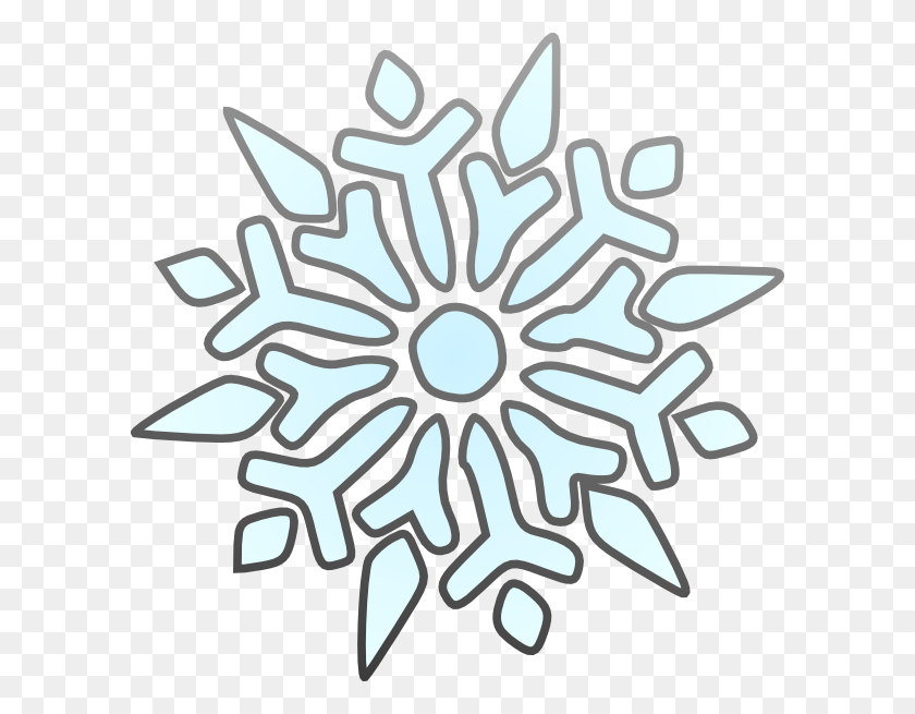 600x595 Snowflake Clip Art Translucent - Snow Falling Clipart