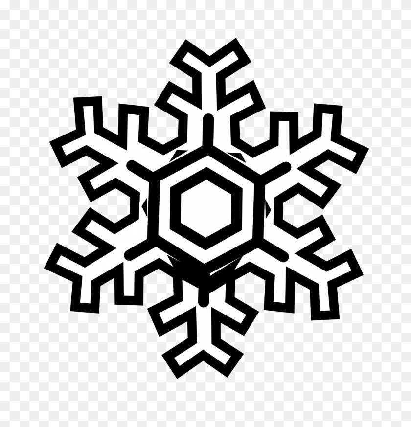 1331x1389 Snowflake Clipart Black And White - Snowflake Clipart Free