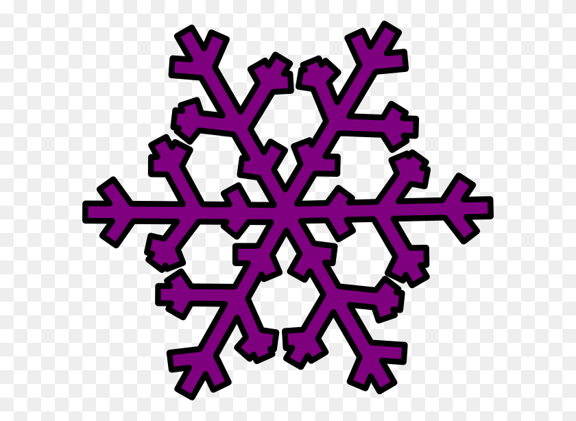 600x554 Snowflake Clipart Dark Purple - Snowflake PNG
