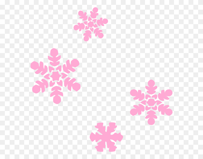 588x599 Снежинка Клипарт Светло-Розовый - Красочные Границы Клипарт