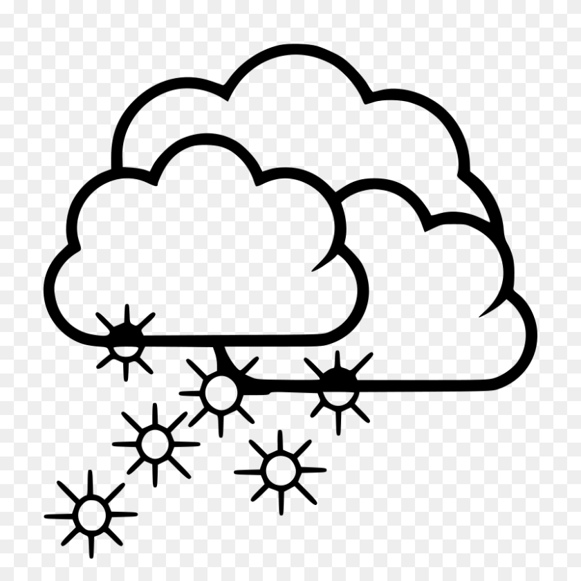 800x800 Snowflake Clipart Snow Cloud - Clouds Clipart Transparent