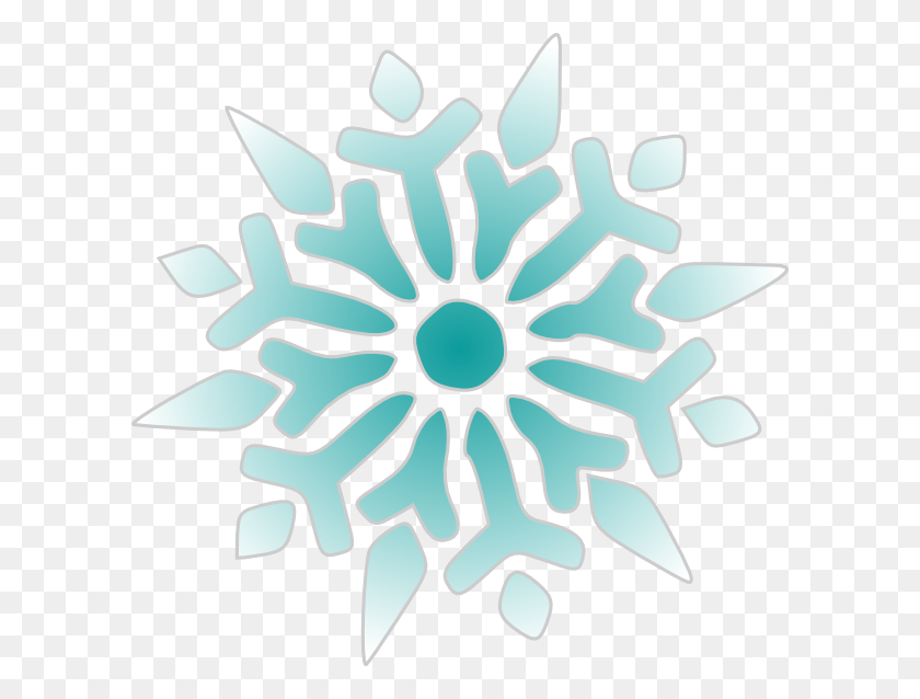 600x578 Snowflake Clipart Teal - Snowflake Borders Clipart