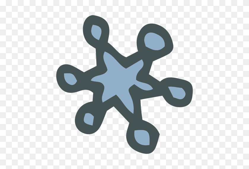 512x512 Snowflake Hand Drawn Cartoon Icon - Snowflake PNG Transparent
