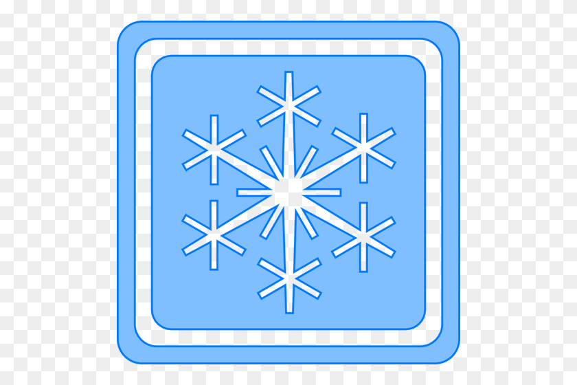 500x500 Snowflake Icon Vector Clip Art - Blue Snowflake Clipart