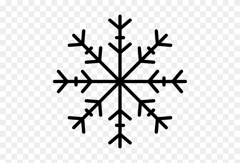 512x512 Snowflake Line Arrows - White Snowflakes PNG