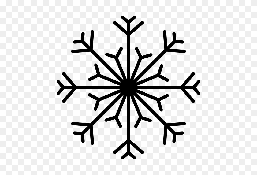512x512 Snowflake Line Arrows And Lines - White Snowflake PNG