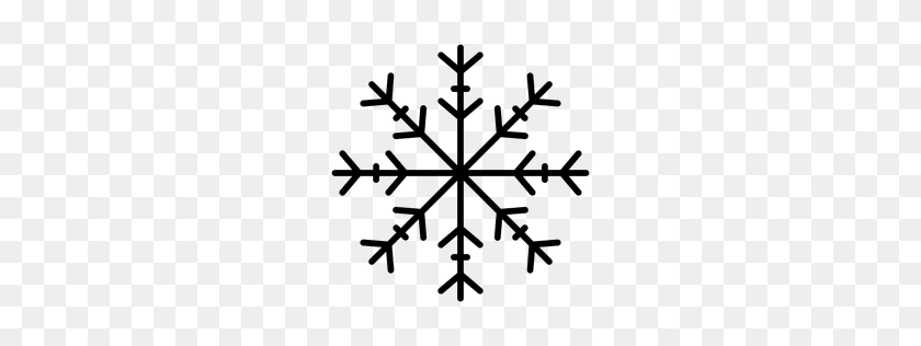 256x256 Snowflake Line Star - White Snowflakes PNG