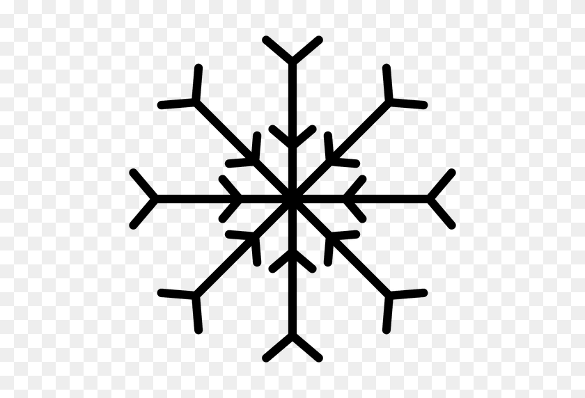 512x512 Snowflake Line Two Arrows - White Snowflakes PNG