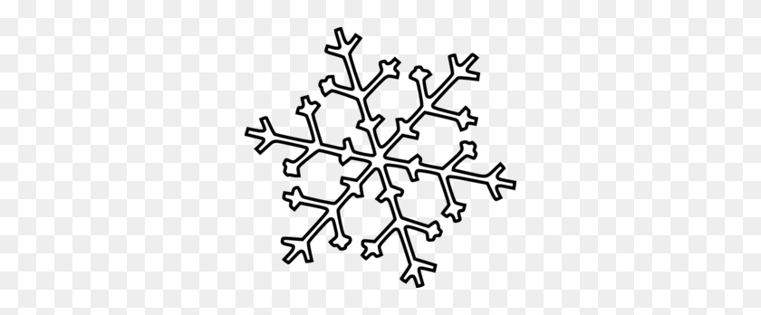 300x288 Snowflake Outline Clip Art - Simple Snowflake Clipart