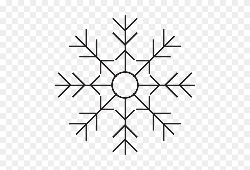 512x512 Snowflake Stroke Icon - Snowflakes Falling PNG