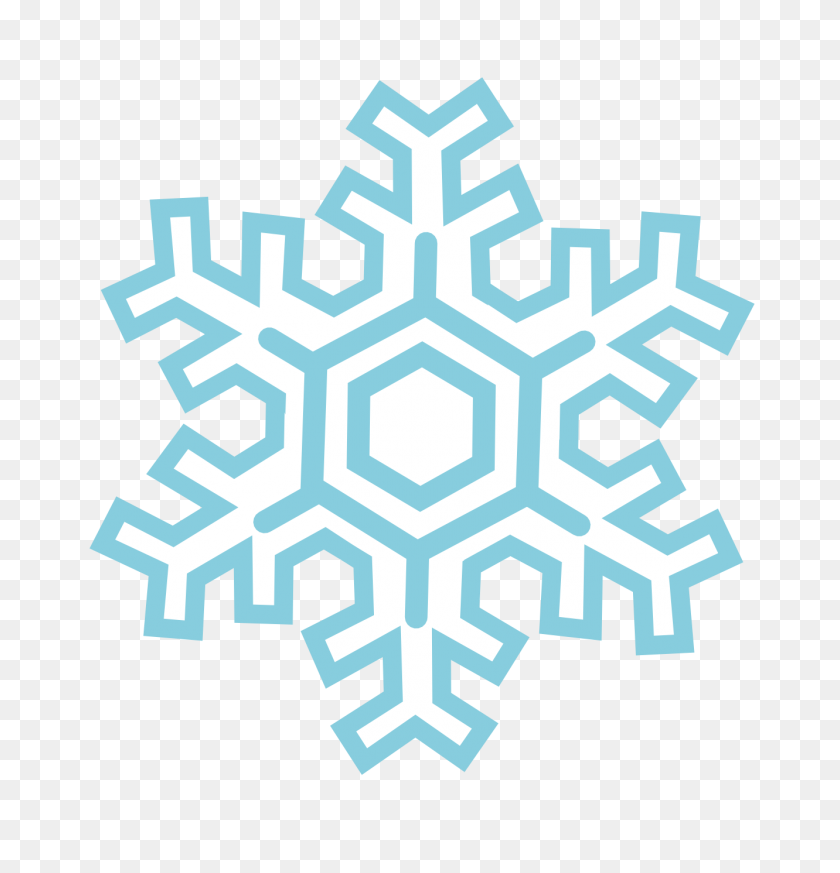 1331x1389 Snowflake Stylized Black White Line Art Christmas Xmas Holiday - Ice Cube Clipart Black And White
