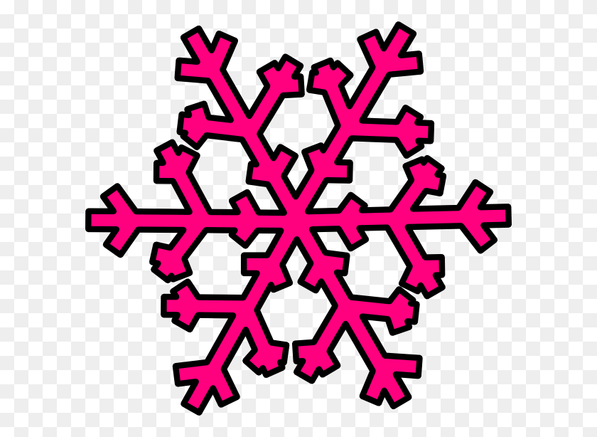 600x554 Snowflakes Clipchart Pink Snowflake Clip Art - Snowflake Borders Clipart