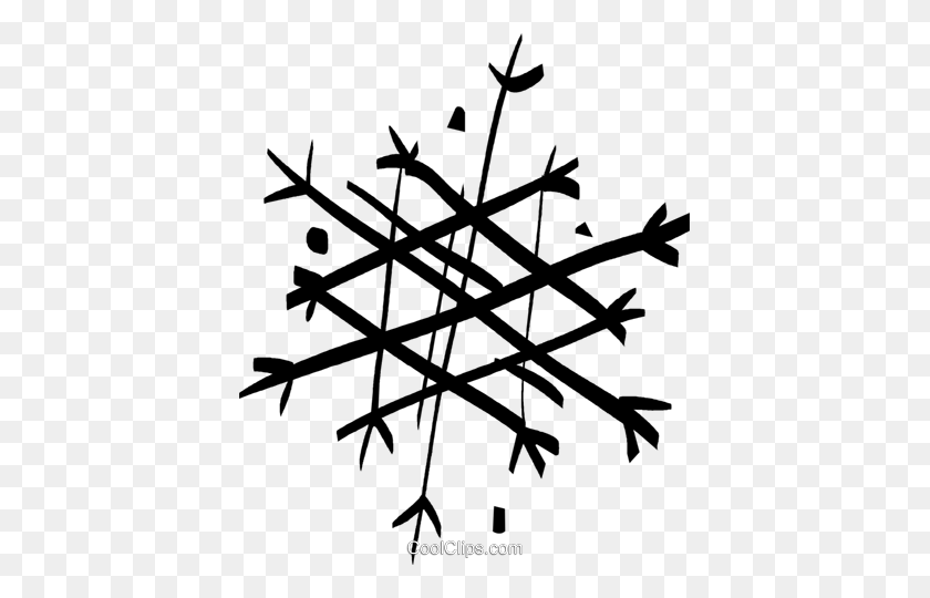 407x480 Snowflakes Royalty Free Vector Clip Art Illustration - Snowflake Black And White Clipart