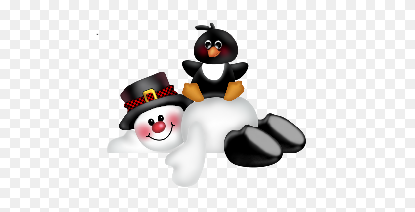 484x369 Снеговик И Пингвин Картинки - Семейный Клипарт Снеговик