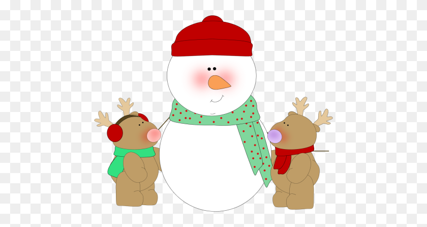 470x386 Snowman And Reindeer Clip Art - Snowman Clipart