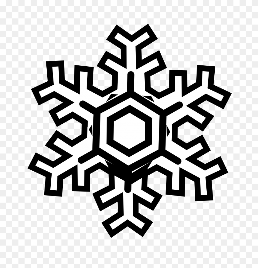 2555x2666 Snowman Black And White Snowflake Clipart White Line Art Christmas - Snowflake Images Clip Art