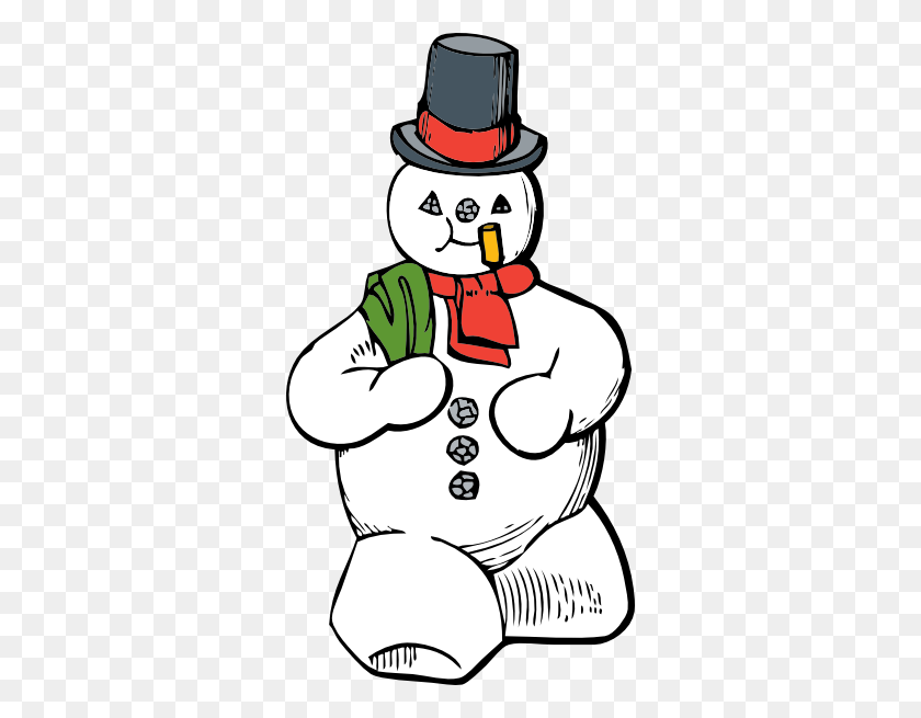 318x595 Snowman Clip - Cold Weather Clipart