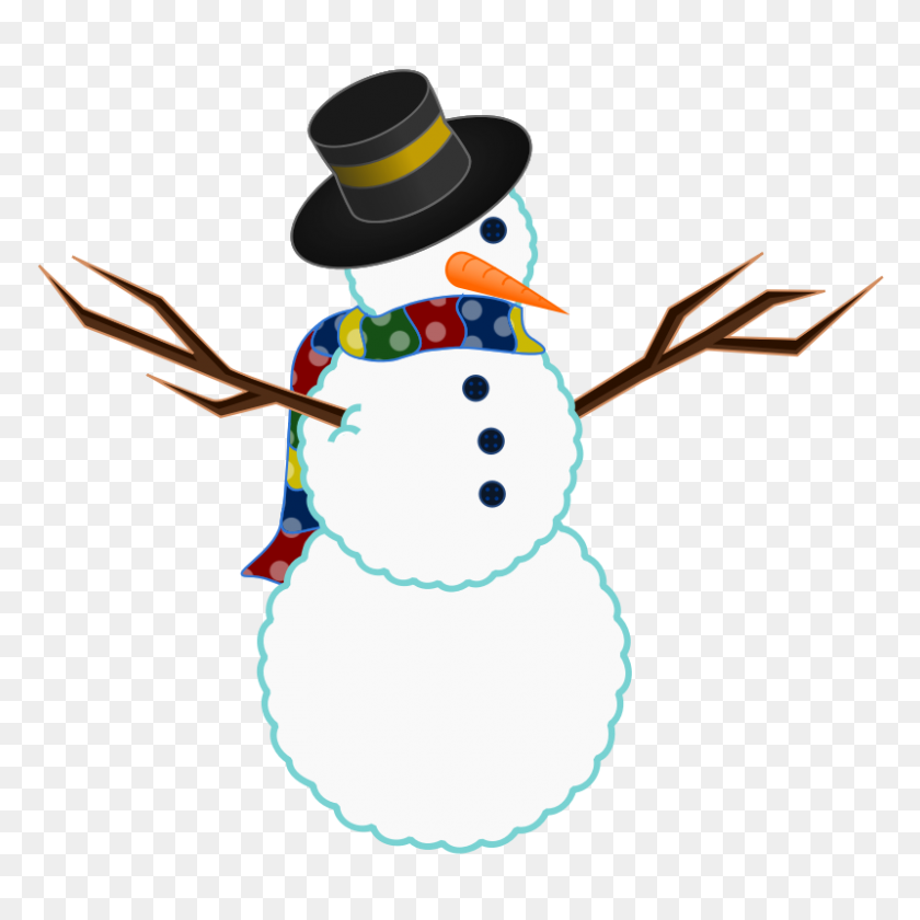 800x800 Snowman Clip Art Free Vector - Happy Friday Clipart Images