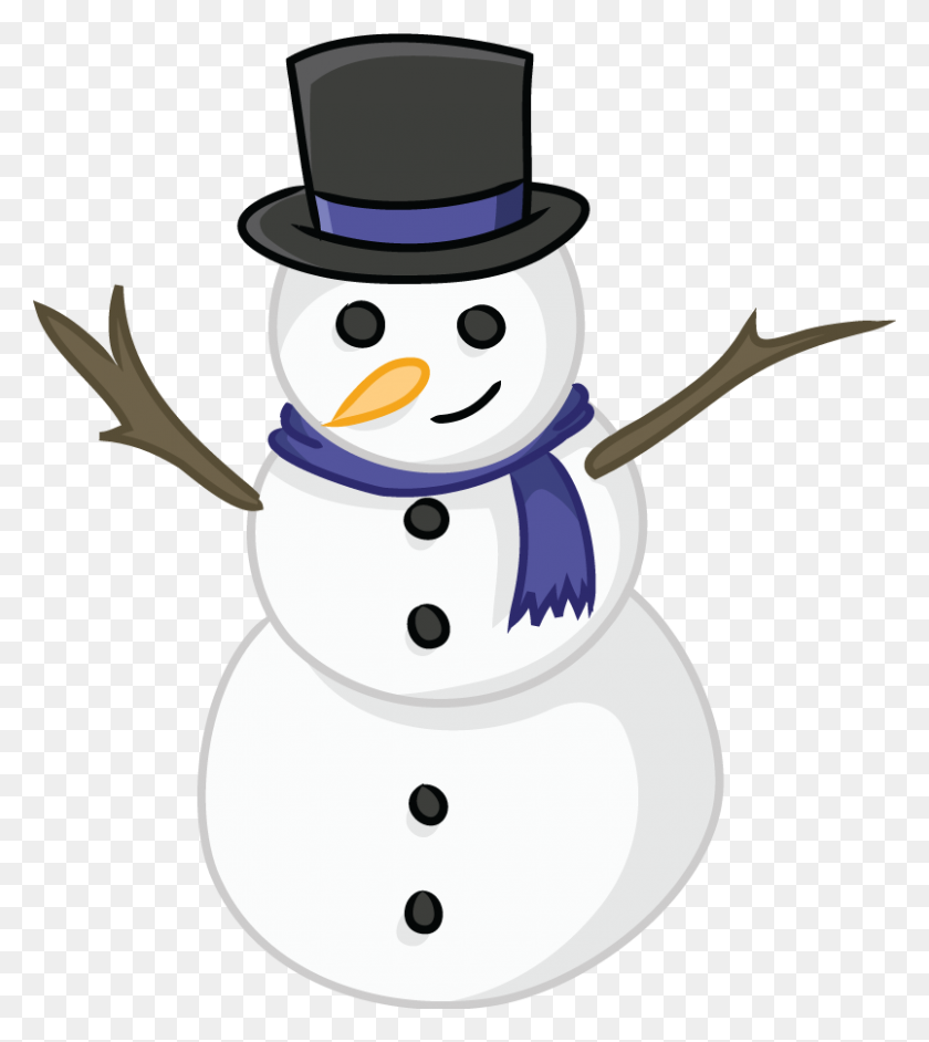 804x910 Snowman Clipart - Frosty Clipart