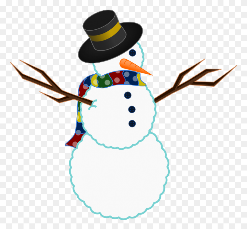 800x738 Snowman Clipart December - December Calendar Clipart