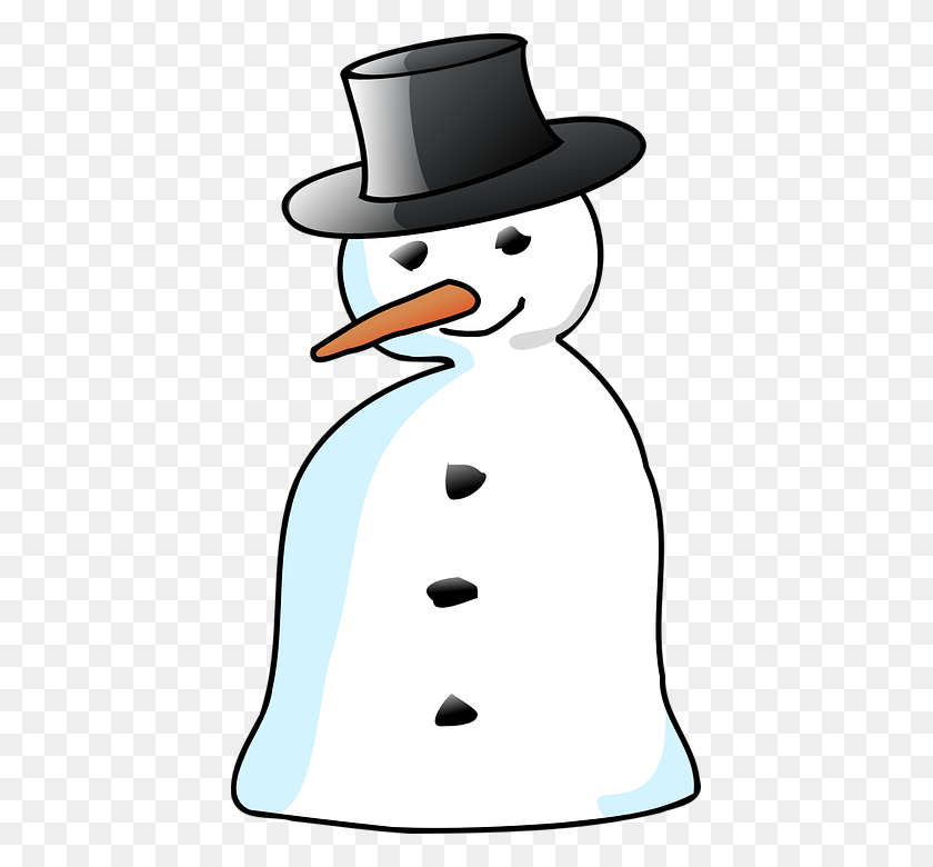 423x720 Snowman Clipart, Suggestions For Snowman Clipart, Download Snowman - Snowman Head Clipart