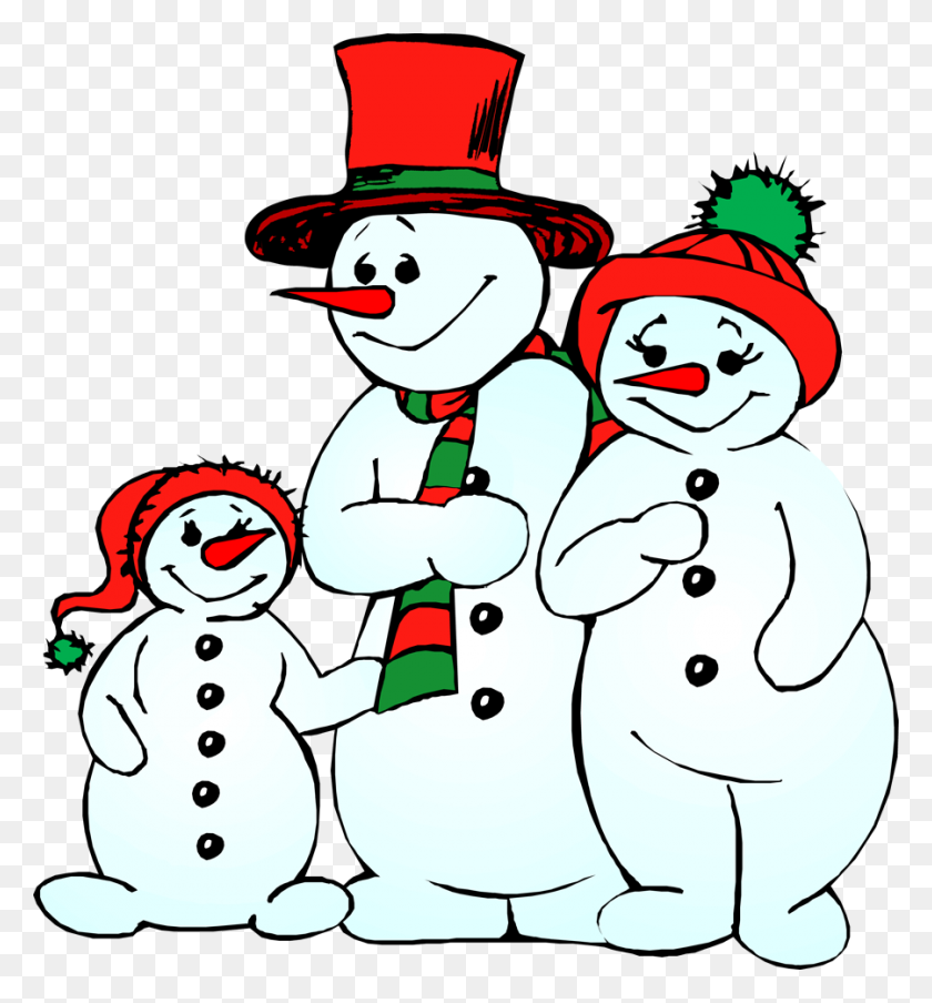 900x974 Snowman Family Christmas Clipart - Christmas Images Clip Art