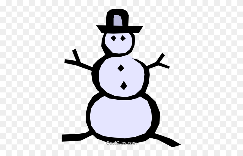 413x480 Snowman Royalty Free Vector Clip Art Illustration - Snowman Clipart Black And White Free